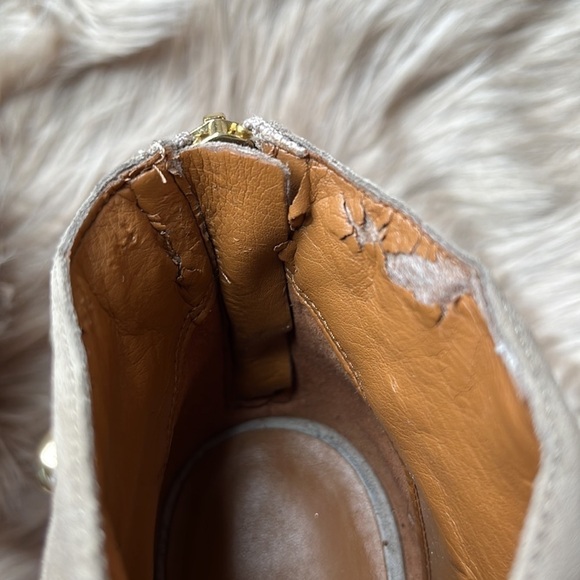 Nine West Gold Studded Tan Open Toe Heels - Picture 6 of 8